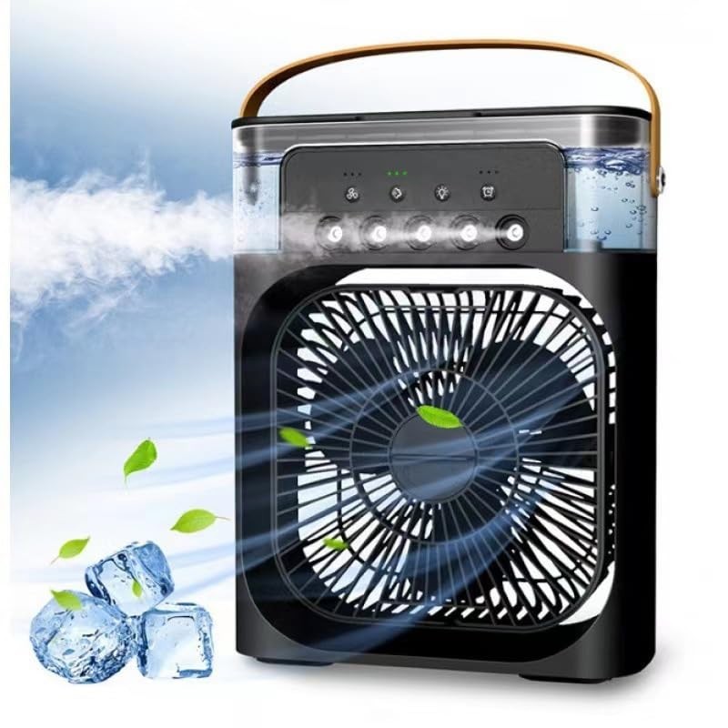 Ventilador Portátil com Umidificador e Luz LED - Refresque seu Ambiente com Estilo