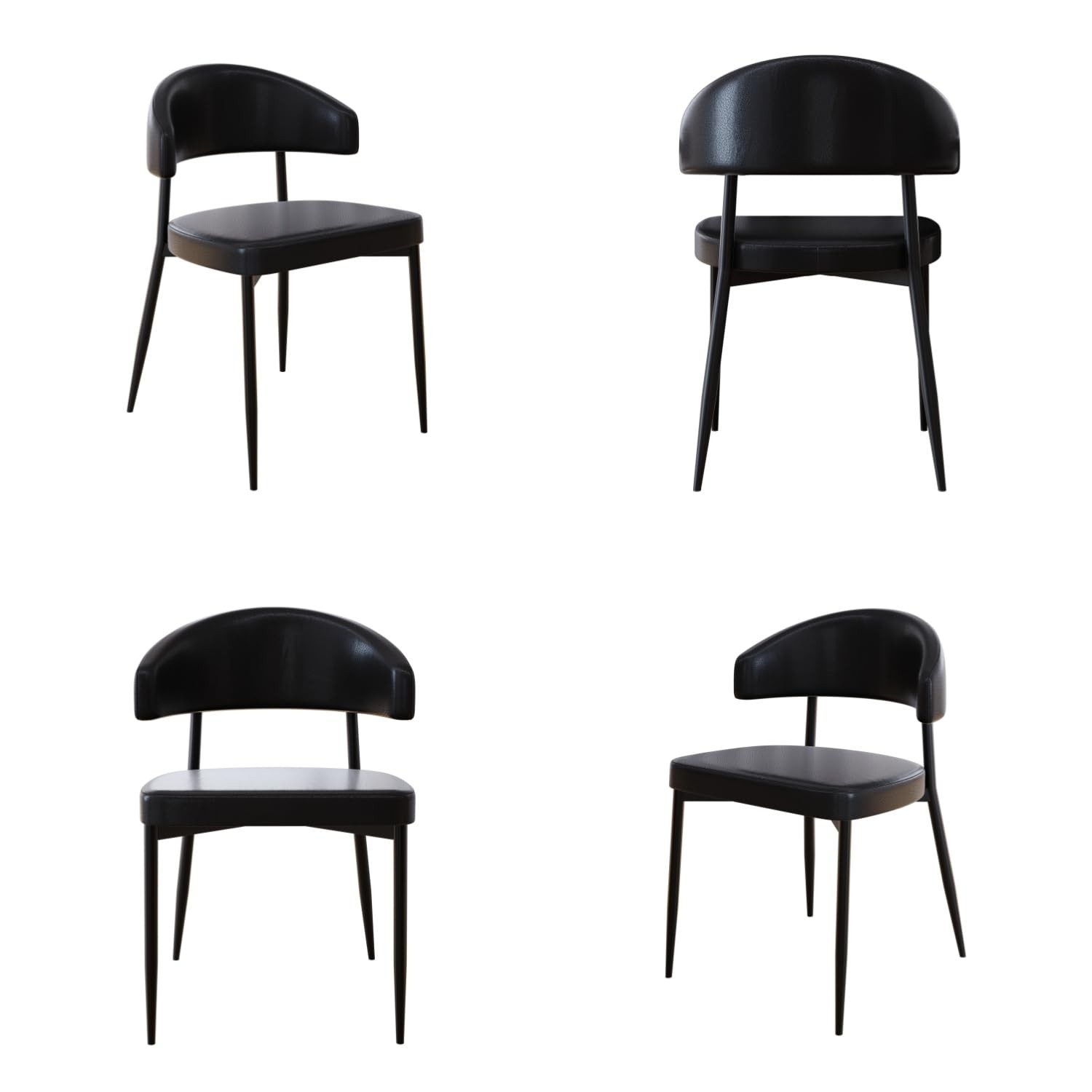 Cadeira Bless Fixa em Courino - 4 Unidades | Conforto e Estilo para Seu Ambiente