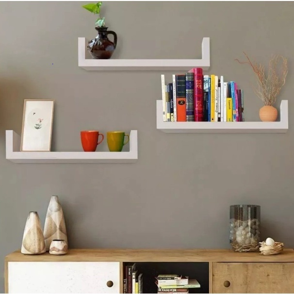 4 Prateleiras U 60x20 cm Brancas: Decore e Organize Seu Ambiente