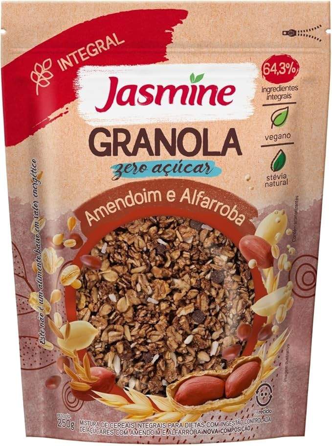 ZERO AÇÚCAR GRANOLA AMENDOIM E ALFARROBA - 250g