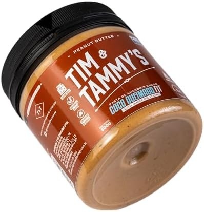 Tim & Tammy's Pasta de Amendoim Coco Queimado Fit com Whey Protein, Zero Açúcar, 500g
