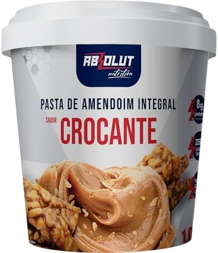 Absolut Nutrition, Pasta de amendoín, adoçado com stévia, Crocante, 1 kilo