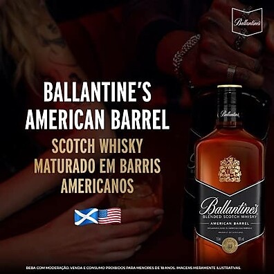 Ballantines American Barrel: Whisky Escocês Único 750ml