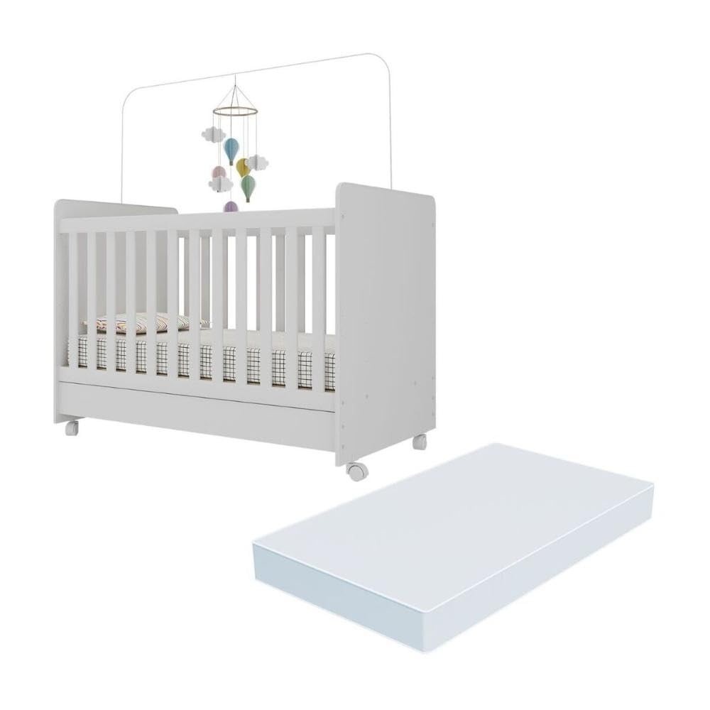 Berço Americano 3x1 com Colchão Incluso e Rodízios Pimpolho - Transforme com Estilo e Conforto!