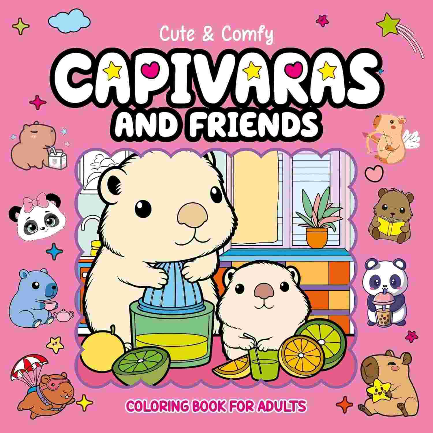 amigos-colorir-capivaras-a-de-comfy-cute-adultos-relaxarem-para-livro-e-a