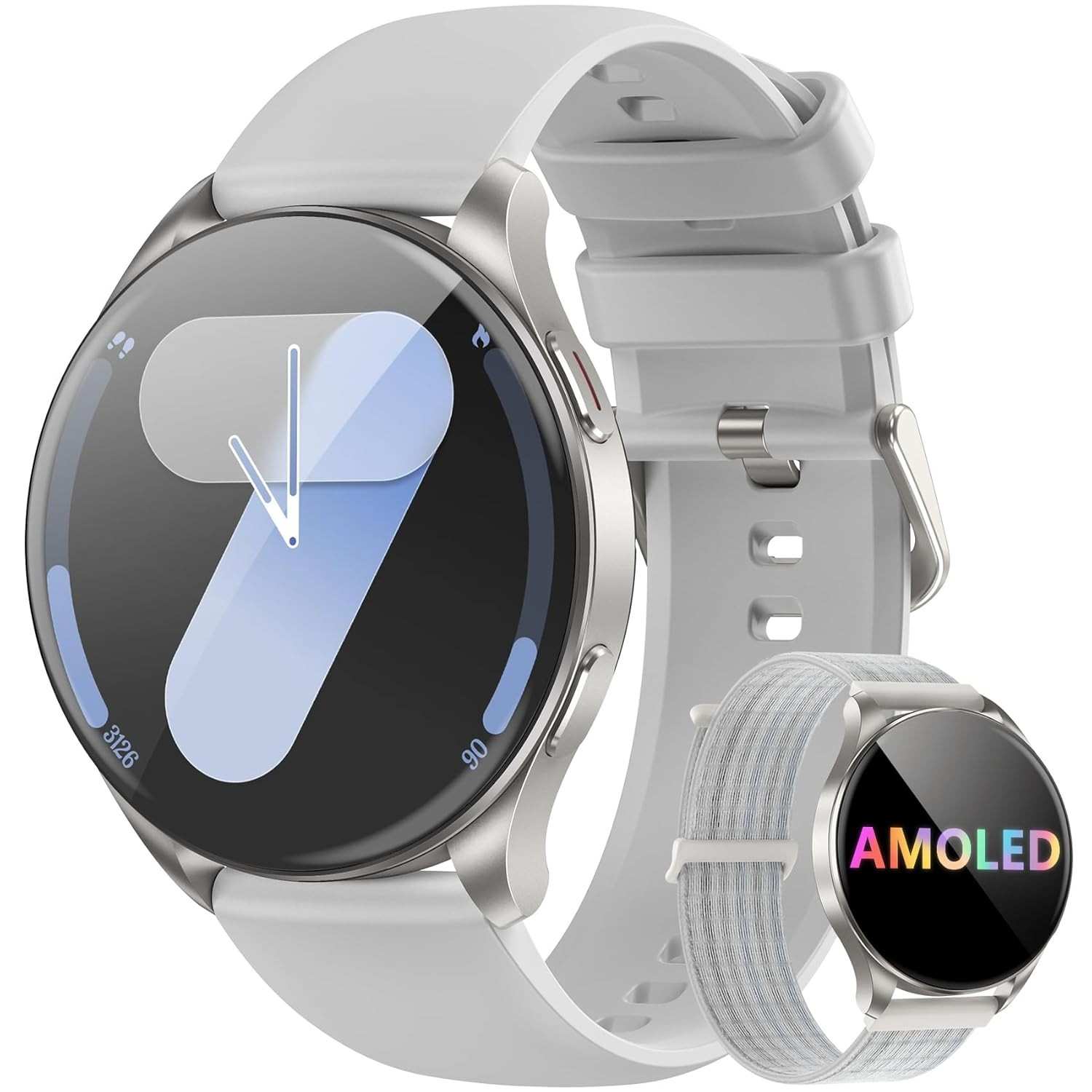 Smartwatch Redondo AMOLED 1.43" com Chamadas Bluetooth | 130+ Modos Esportivos | IP68 | Android/iOS