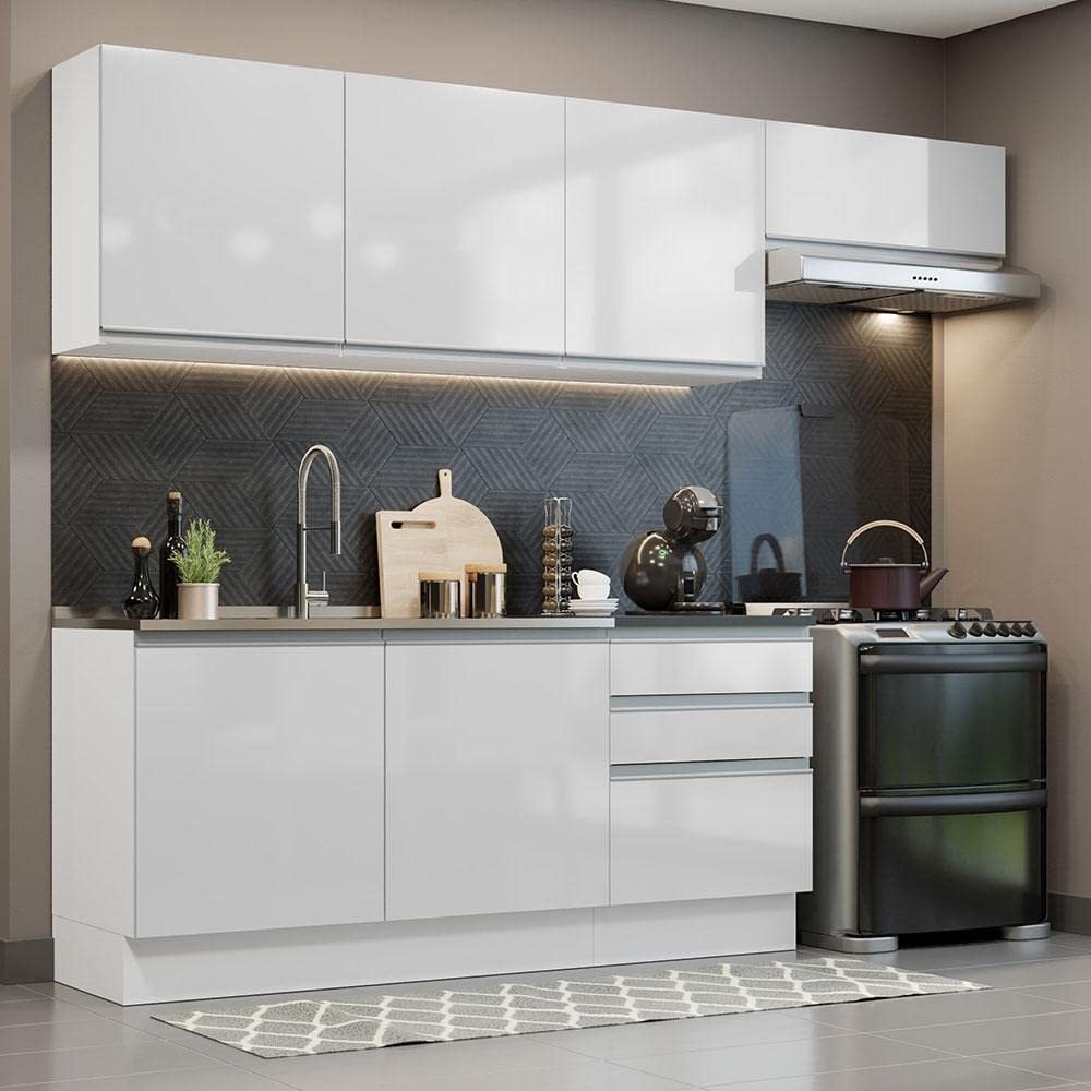 Cozinha Completa Madesa Acordes 260003 100% MDF com Design Moderno e Ampla Organização