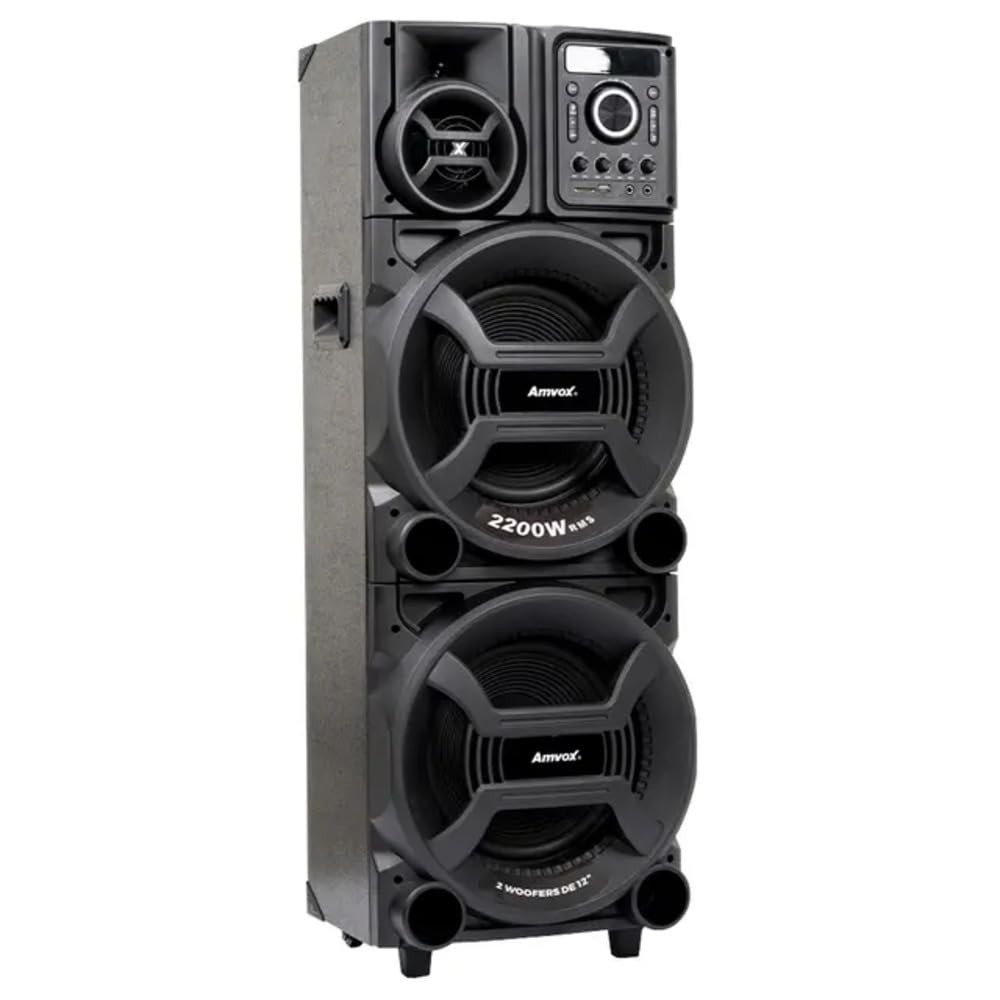 Caixa de Som Amplificada Amvox ACA 2201 Pesadão II: 2200W RMS de Pura Potência com Bluetooth e Equalizador