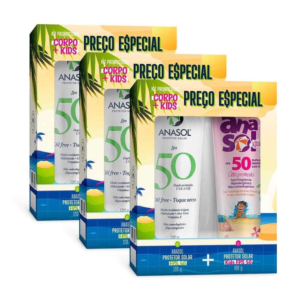 Anasol FPS 50: Kit Proteção Solar Família