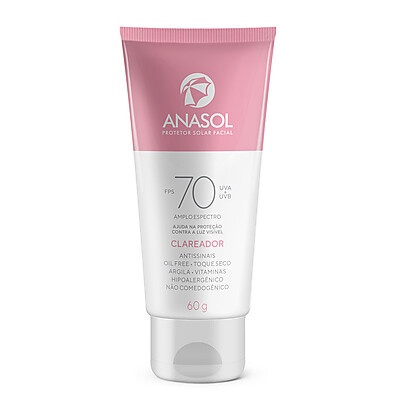 Anasol FPS70 Clareador: Proteção Solar Facial que Ilumina