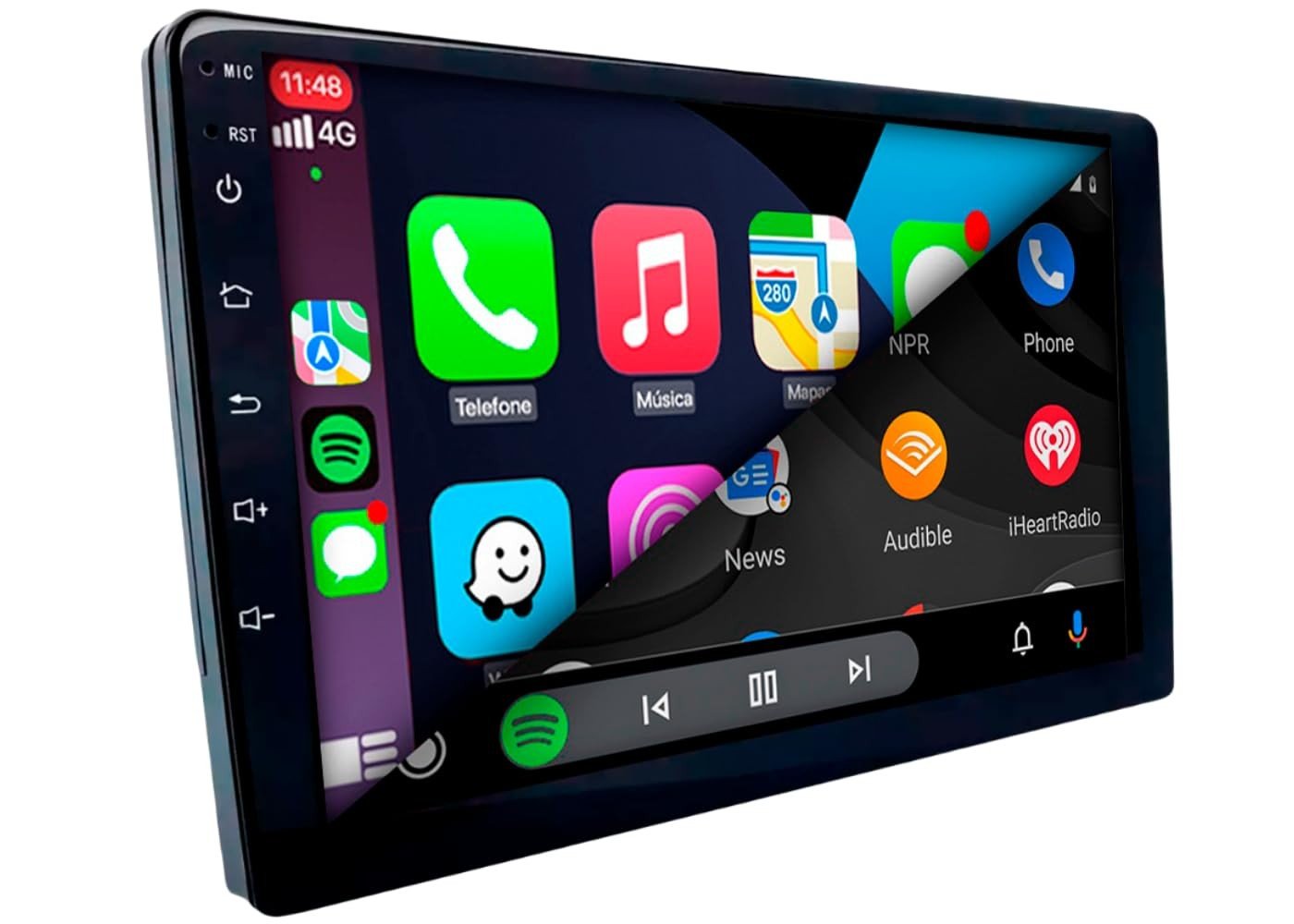 Central Multimídia 9" IPS Touch MP5 2 Din: CarPlay, Android Auto, Bluetooth e Espelhamento Sem Fio