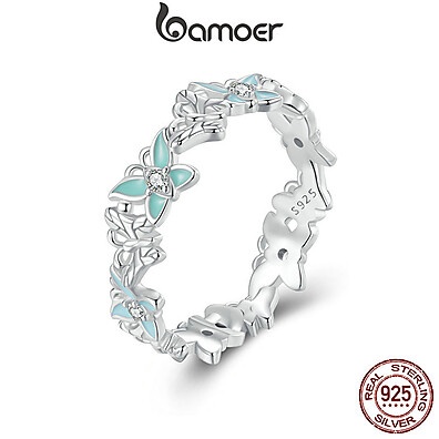 Anel Borboleta em Prata 925 Bamoer – Jóia Elegante para Mulheres