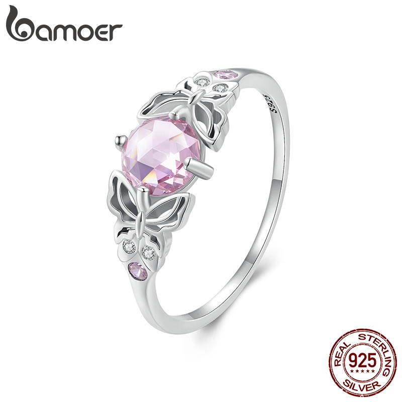 Anel Borboleta Prata 925 Bamoer: Elegância e Charme