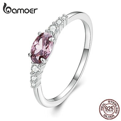 Anel de Prata 925 Bamoer com Zircônia: Elegância!