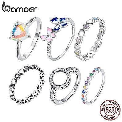 Anel de Prata 925 Bamoer: Elegância em Tamanho Pequeno