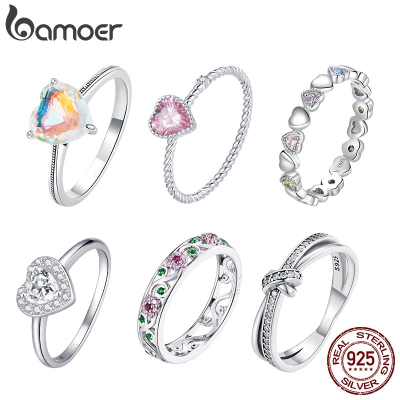 Anel de Prata 925 Bamoer: Elegância Feminina