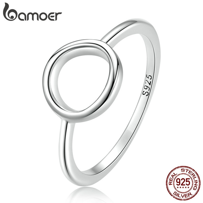 Anel de Prata 925 Bamoer: Elegância Minimalista