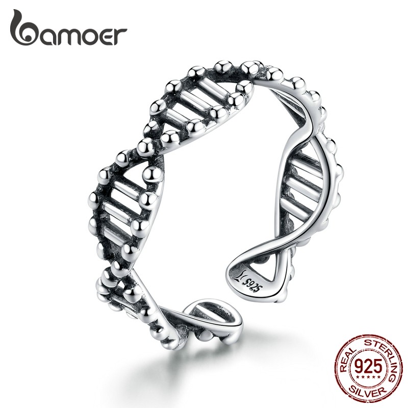Anel DNA Bamoer: Prata 925 Ajustável