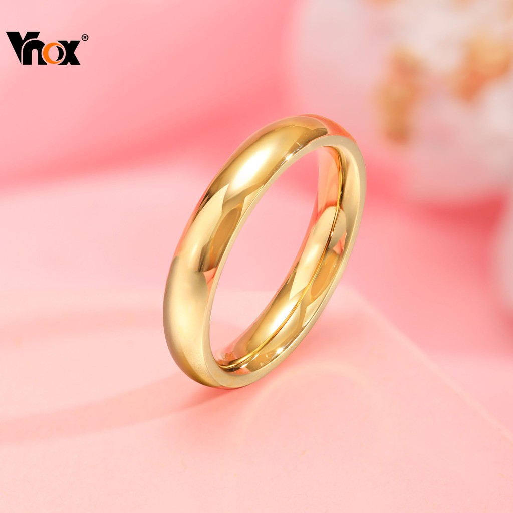 Anel Dourado Vnox 4mm: Elegância para Casamento