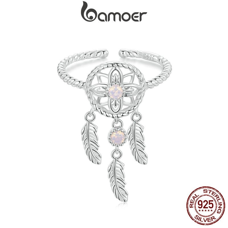 Anel Dreamcatcher Bamoer: Prata 925 e Elegância