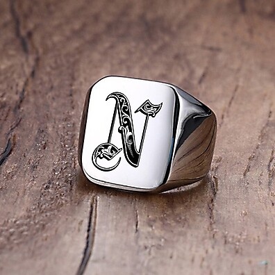 Anel Inicial Personalizado Masculino Vnox