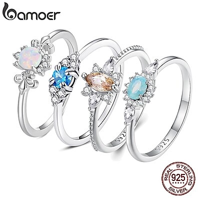 Anel Prata 925 Bamoer: Design Único e Elegante