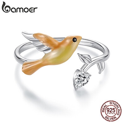 Anel Prata 925 Bamoer: Elegância e Charme