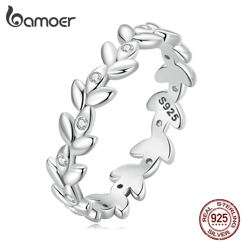 Anel Prata 925 Bamoer: Elegância Simples