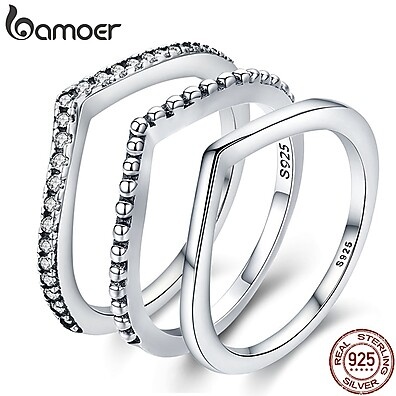 Anel Prata 925 Gota D'Água Bamoer – Elegância Única
