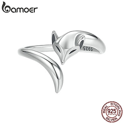 Anel Raposa Bamoer Prata 925 – Elegância e Estilo para Mulheres