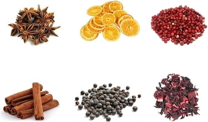 Kit 6 Especiarias Para Gin Drinks - Pimenta Rosa Zimbro Anis Laranja Canela Hibisco (50g cada)