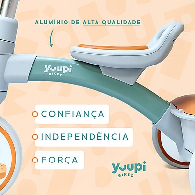 Triciclo Motoca Infantil Com Cestinho e Baú Yuupi: Diversão Segura para Crianças de 1 a 3 Anos