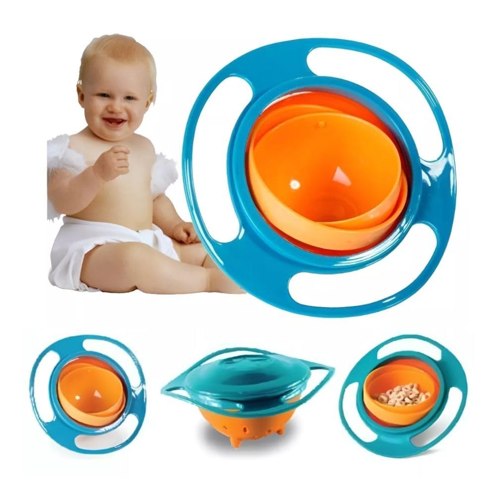 Tigela Infantil 360º com Giro Mágico - Anti-Derramamento para Bebês e Crianças