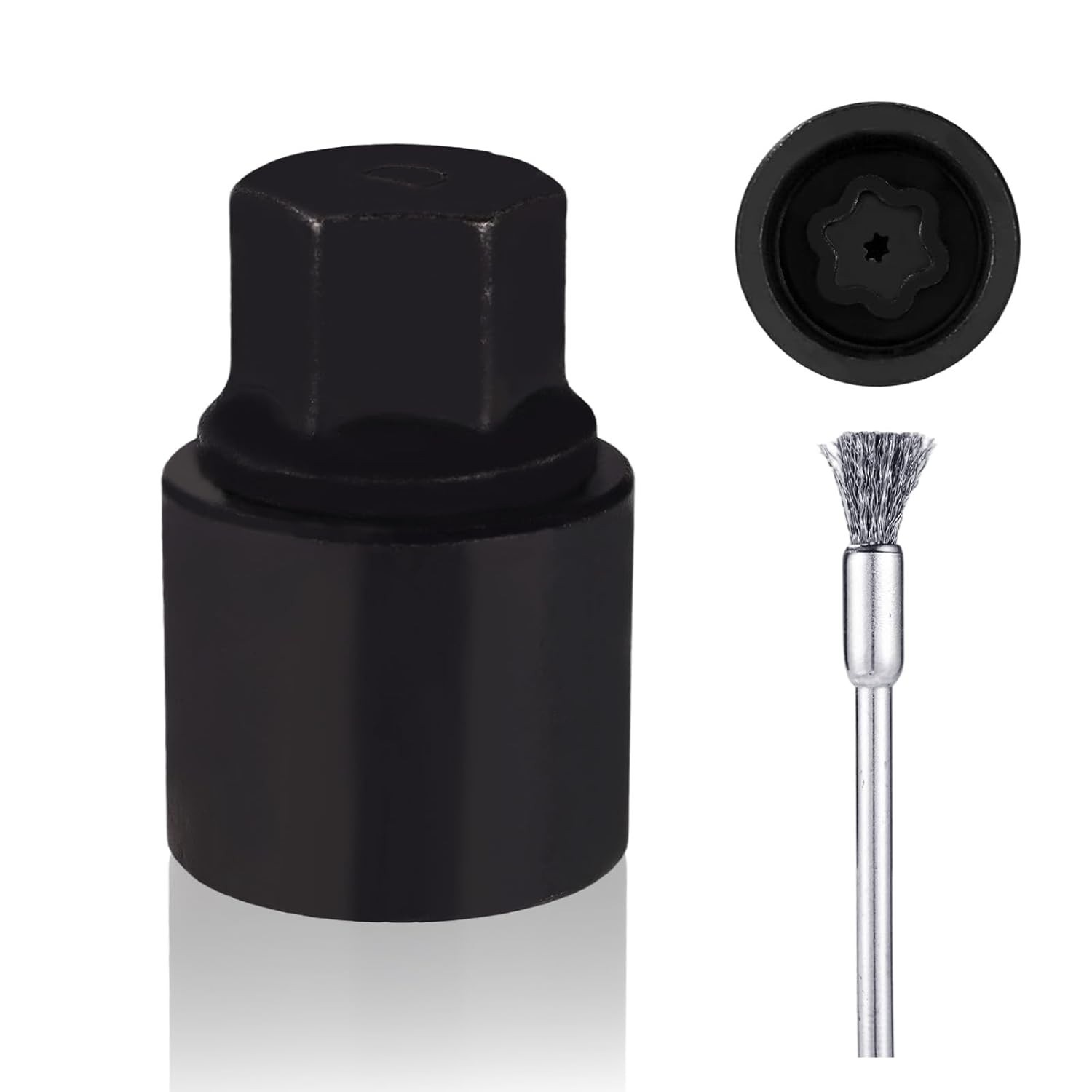 Ferramenta Premium Anti-Roubo para Remoção de Porcas de Roda D | Chave Extrator com Escova de Limpeza
