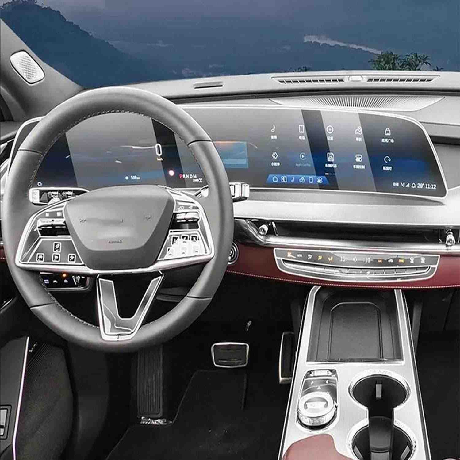 Película Protetora TPU Anti-Arranhão para Console Central Cadillac XT5 2025 - Transparente e Elegante