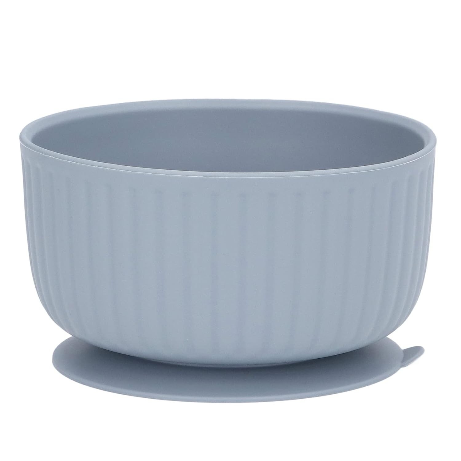 Tigela para Bebê com Base de Sucção - Silicone Seguro Anti-Derramamento Multifuncional para Refeições sem Bagunça (Cinza Azul)