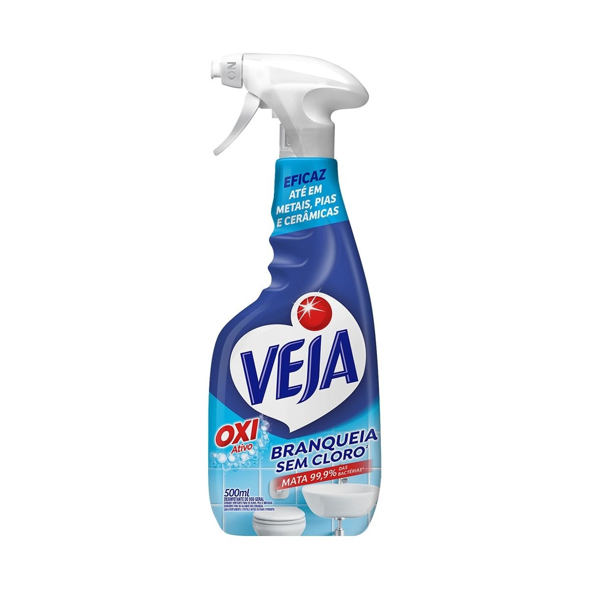 Veja Limpador Spray Anti Bac Banheiro Oxi 500ml - Elimina 99,9% das Bactérias com Fragrância Agradável