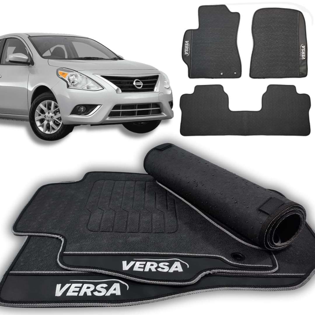 Tapete de Carro Versa 2017-2021 Inteiriço Emborrachado Antiderrapante Impermeável - Lanzi