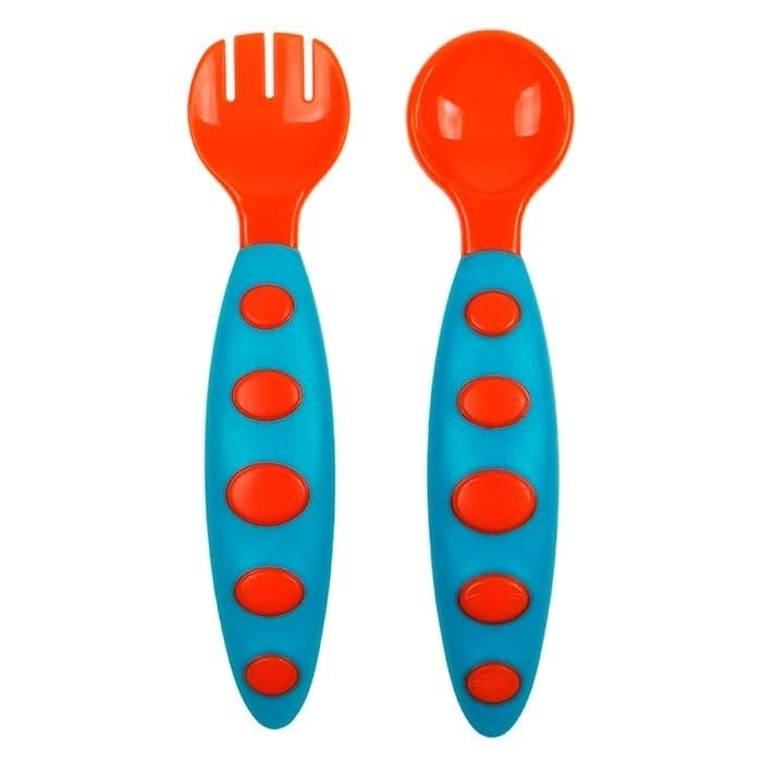 Kit Talheres Infantis Antiderrapante com Design Ergonômico - Seguro e Colorido para Introdução Alimentar