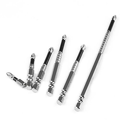 Bits de Chave de Fenda Magnéticos: 6 Peças Antiderrapantes
