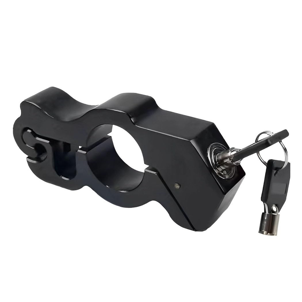 Trava de Guidão Antirroubo para Moto e Scooter: Segurança Imbatível em Liga Leve (Preto)