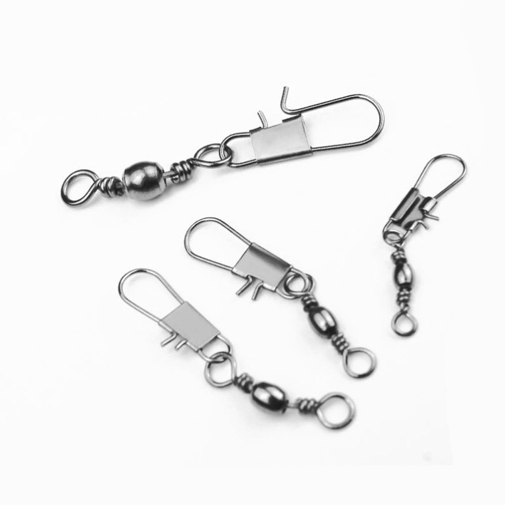 50 Pçs Conector Giratório para Pesca com Anzol