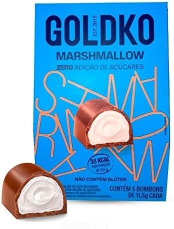 Bombom de Chocolate ao Leite Recheado de Marshmallow Goldko 57,5g
