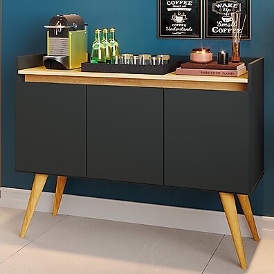 Aparador Buffet Gold 3 Portas: Elegância em Madeira Maciça