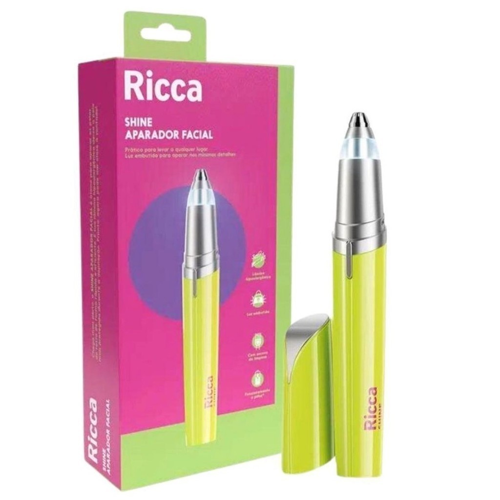 Aparador Facial Ricca com Luz: Depilação Rápida e Precisa