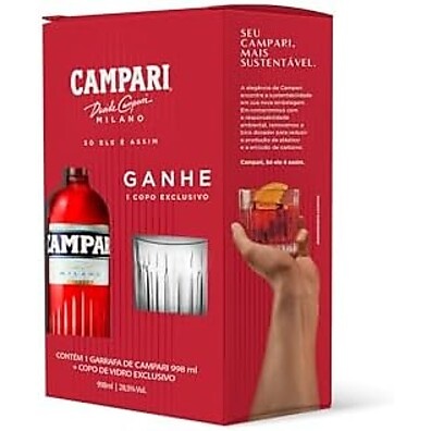 Aperitivo Campari 748ml + Copo