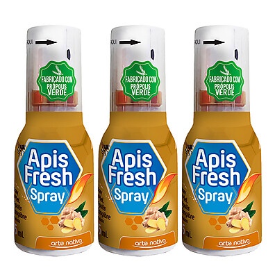 Apis Fresh Spray: Mel, Própolis & Gengibre - Kit 3x35ml