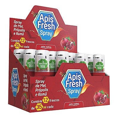 Apis Fresh Spray: Mel, Própolis & Romã - 12 Unidades