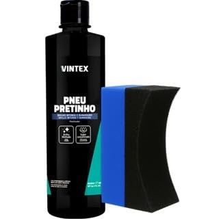 Kit Pneu Pretinho Vintex 500ml + Aplicador Karbox: Brilho e Proteção Duradoura