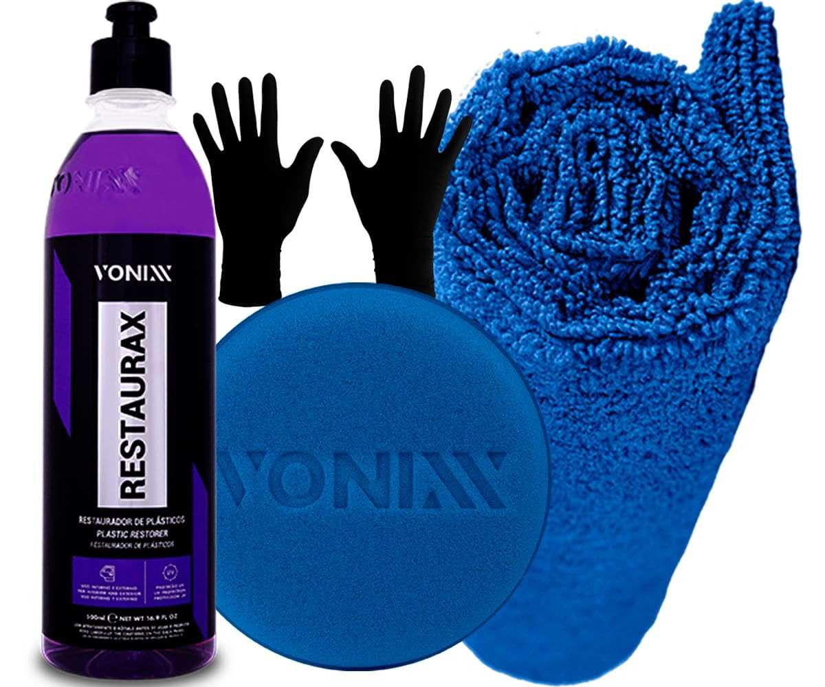 Kit Restaurax: Renove e Proteja Plásticos e Borrachas com Brilho Duradouro + Aplicador